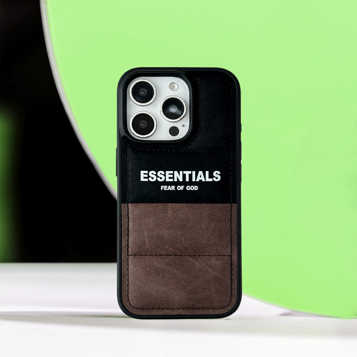 Faux Suede Puffer Brown x Black Case