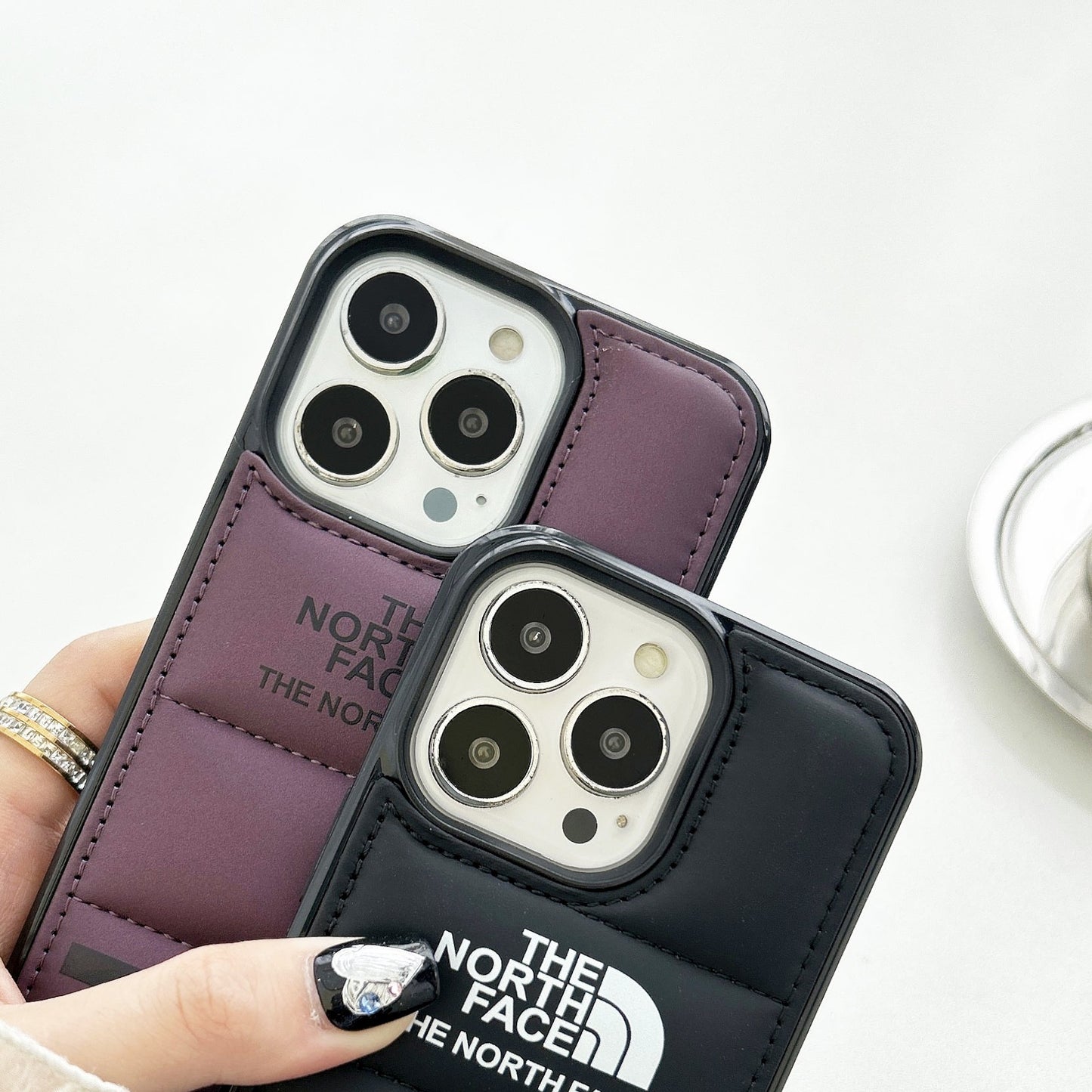 Purple North Face iPhone Case