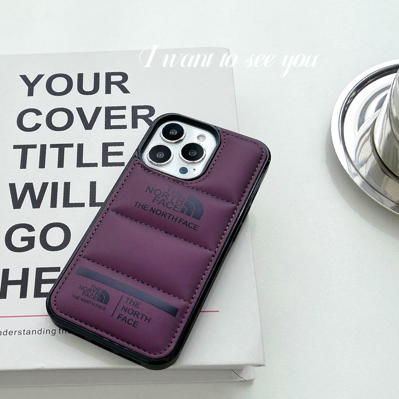 Purple North Face iPhone Case