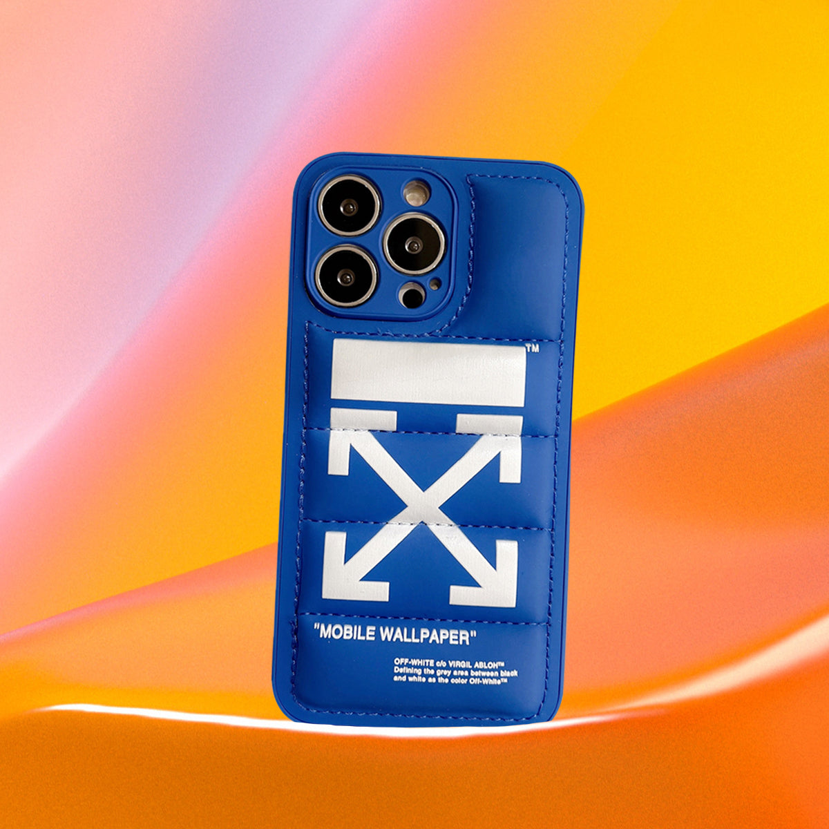 Blue x White OW Puffer Case